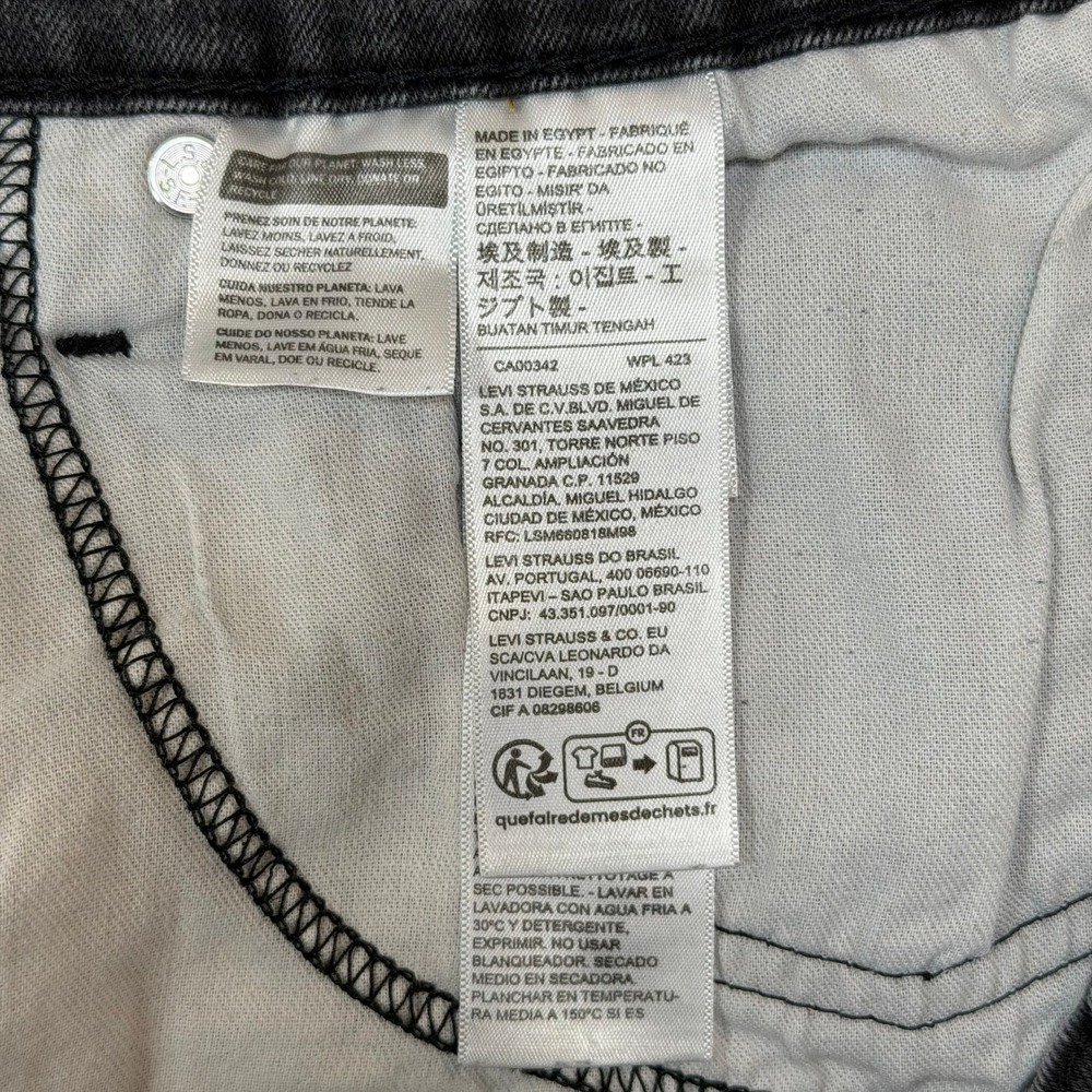 Levi's 505 Regular Fit Men's Black Jeans Size 34x28 Straight Leg Faded Denim - Picture 9 of 10
